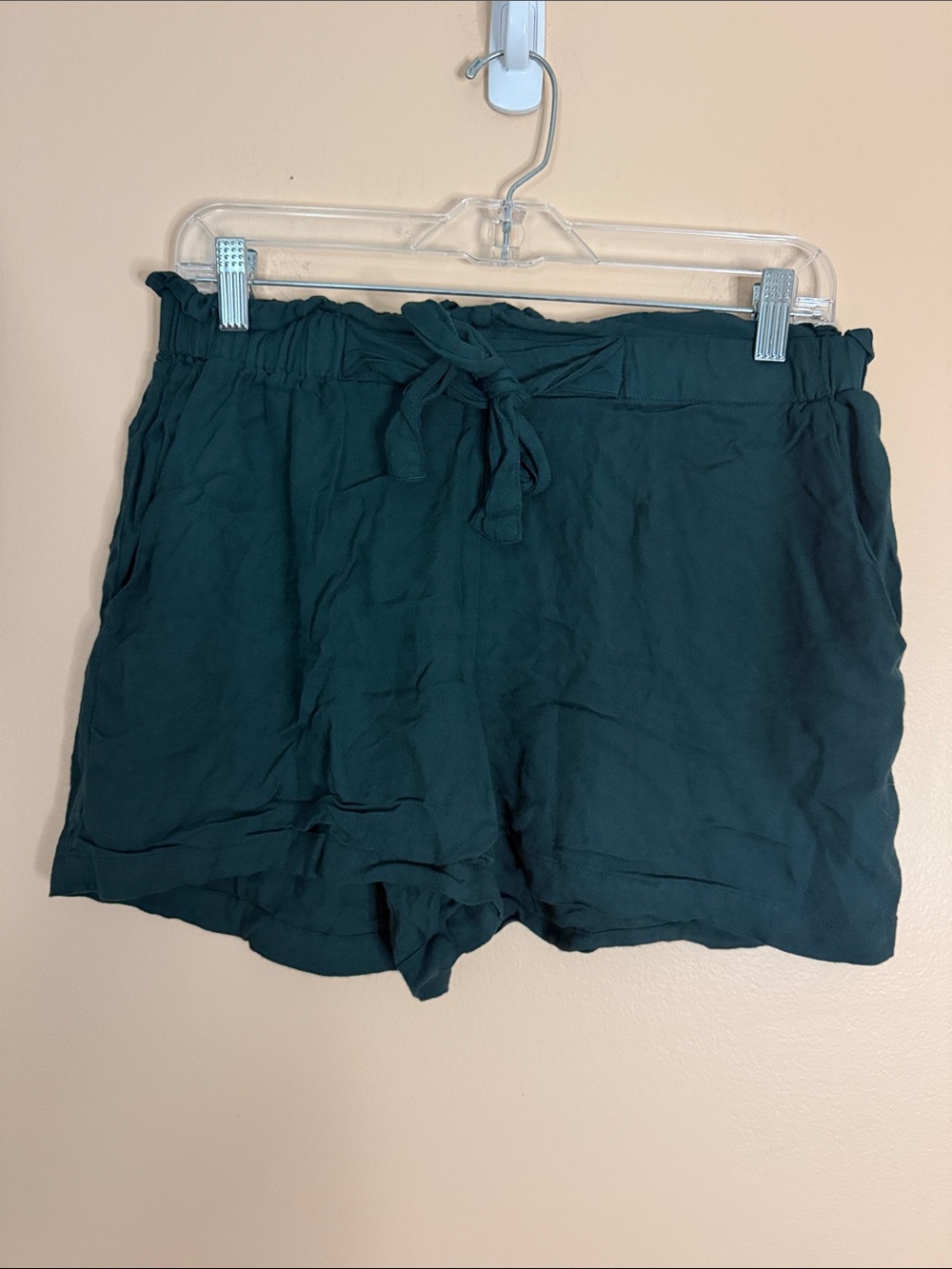 Maurices High-Waist Tie-Front Shorts in Deep Teal